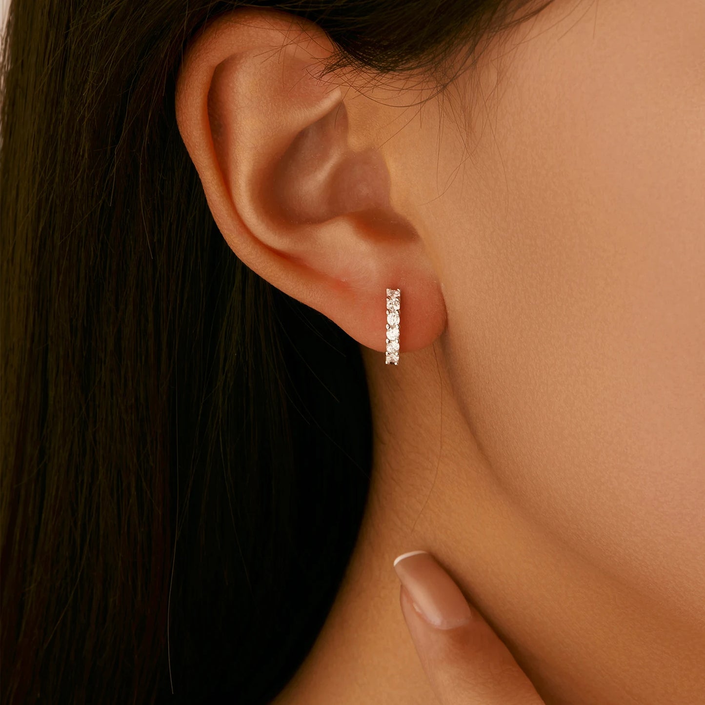 Mini Moissanite Hoops